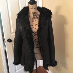 Shearling jacket with hood